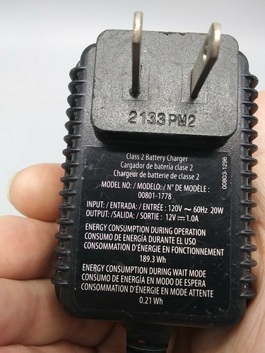 Fisher-Price Power Wheels 00801-1778 Battery Charger AC Adapter 12V 1A - Picture 3 of 7