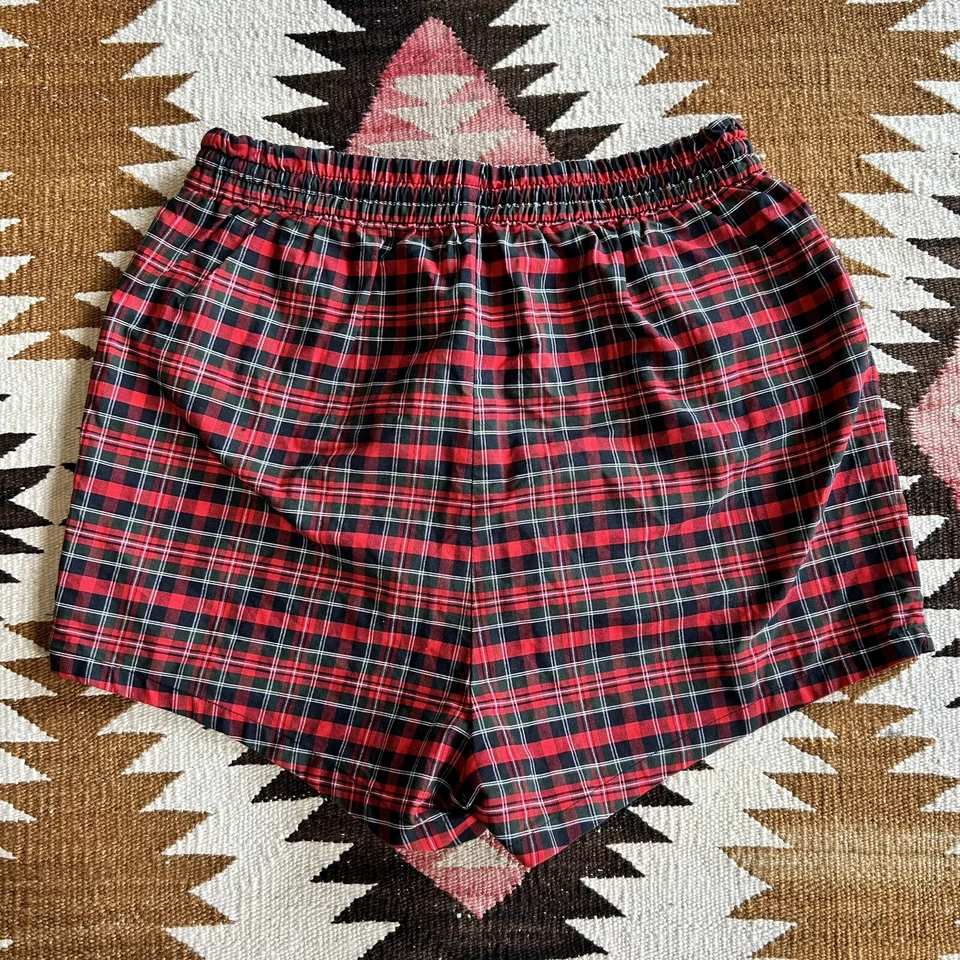 Vintage 1950s 60s Jantzen Cotton Plaid Swim Trunks Shorts Sz 36 - Image 2 of 4