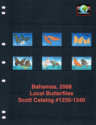 1/3 off $8.00 Scott Value - 2008 BAHAMAS Butterflies Caribbean CV MNH NH UMM