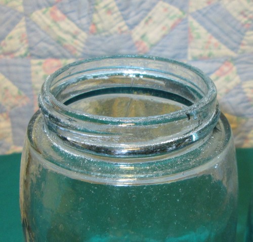 Vtg Pair Blue Quart Jars Zinc Lids Keystone Swayzee S over Mason's Patent 1858 - 第 8/10 張圖片