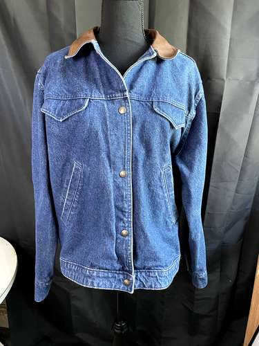 WOOLRICH Women's Medium Jean Jacket Brown Corduroy Collar Button Up Western Sty