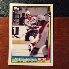 1991-92 Topps Kevin Hatcher Card-Washington Capitals Single Card