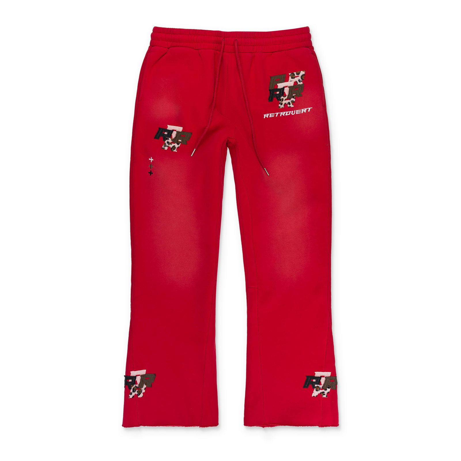 СПОРТИВНЫЕ БРЮКИ-КЛЕШ С НАШИВКОЙ NWT RETROVERT RED EXCLUSIVE, РАЗМЕР L, 280 ДОЛЛАРОВ США
