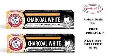 BRANDED Arm & Hammer Charcoal White Pro Toothpaste 75ml X 2