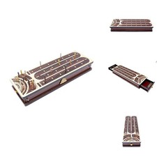 House Cribbage - Continuous Cribbage Board/Box Inlaid In Maple/Rosewood 4 Track