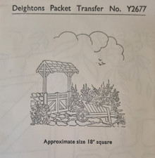 Vintage gro&szlig;e Stickerei Transfer Deightons Paket Transfer Y2677 18" quadratisch