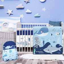 Rtteri 4 Pieces Baby Crib Bedding Set, 28 x 52 x 8 inches, As Pictures Shown
