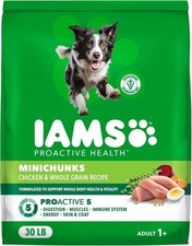 IAMS Proactive Health Adult Minichunks Dry Dog Food Chicken & Whole Grain 30 lb. 1.59 per pound