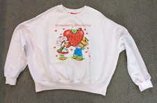 Strawberry Shortcake Sweatshirt Women XLarge Pink Retro Oversized
