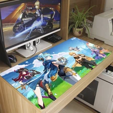 Genshin Impact Paimon Anime HD Keyboard Mouse Pad Gaming Desk Playmat Mat Gift