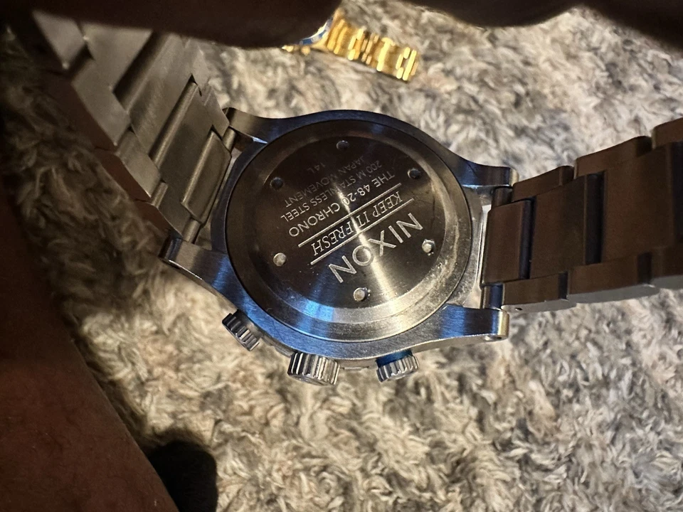 Новый подлинный NIXON часы мужские 48-20 хронограф серебро синий A486-1529 полночь GT!! - Изображение 2 из 2