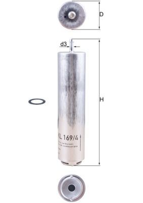 Fuel Filter Fits BMW Mini MAHLE KL 169/4D