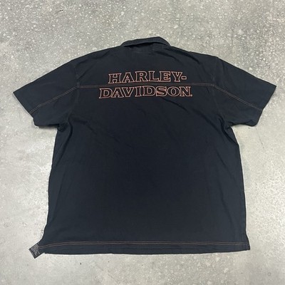 Harley Davidson Performance Polo Shirt Mens Sz 2XL Black Logo Motorcycle Golf