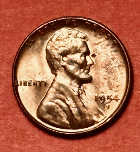 1954-S LINCOLN WHEAT CENT RPM S OVER S EAST GEM BU USA 🇺🇸 RED COIN # M17
