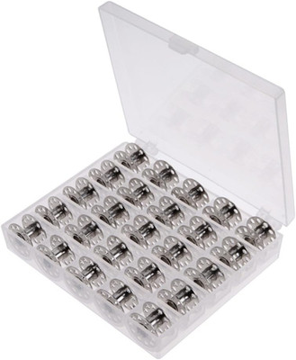 25 Leer Spulen metall Garnspule mit Spulenbox für Nähmaschine Brother Singer Ber