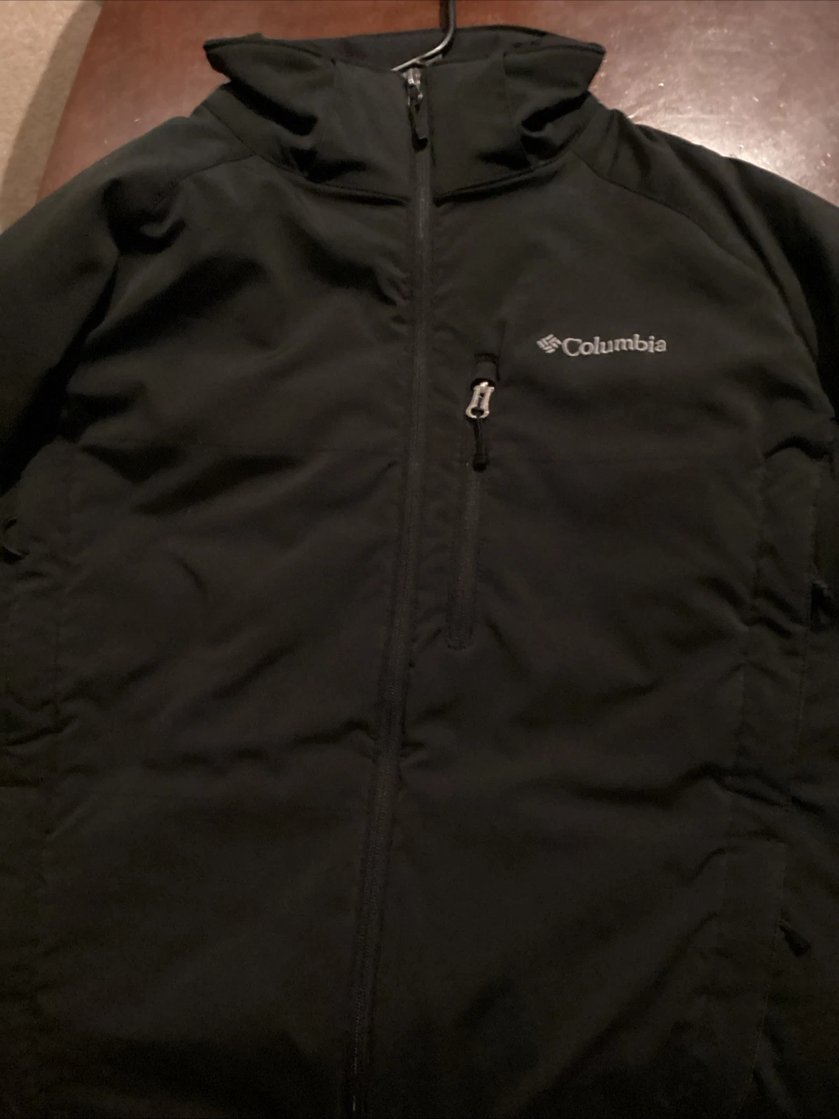 Columbia Mens Black Ski Jacket Xl Black Winter Jacket Full Zip Omni Shield Water