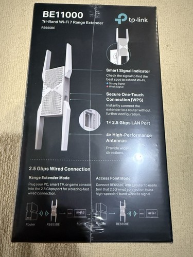 BRAND NEW! TP-Link-BE11000 Wi-Fi 7 Range Extender -White(FACTORY SEALED)!! - Photo 6/6