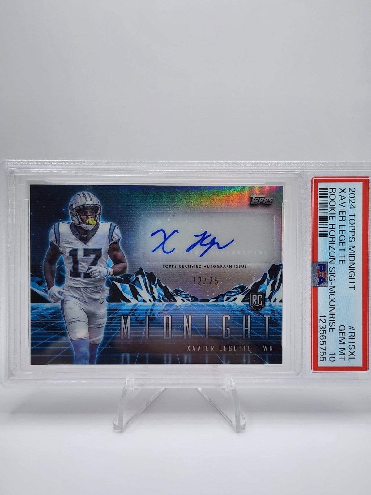 Xavier Legette Topps Midnight Rookie Horizon Signatures #RHSXL Moonrise