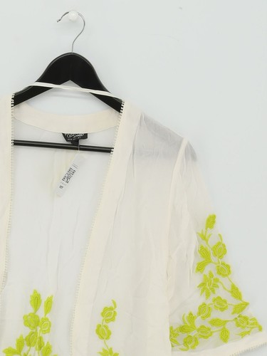 Topshop Women's Cardigan UK 6 White Viscose with Nylon V-Neck Cardigan - Picture 4 of 5