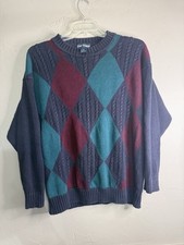 VTG Par Four Sweater Diamond Knit Crosby Style Long Sleeve Size Large Pullover