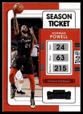 2021-22 Panini Contenders #49 Norman Powell Game Ticket Red