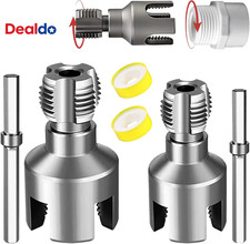 2Pcs Integrated Internal  External Pipe Threading Tool, PVC Pipe Threader  Pip