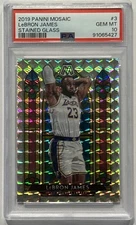 2019 Panini Mosaic Basketball Lebron James #3 Stained Glass Lakers PSA 10