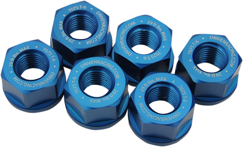 DRIVEN RACING Aluminum Sprocket Nuts - Blue - M10 x 1.25 DSNBL - Picture 1 of 2