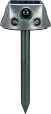 Ultrasonic Solar Animal Repeller for Yard, 6 Modes Outdoor Green 