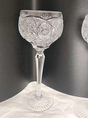 Set 9 Vtg Stunning Cut Glass Crystal Wine Hock Goblet Avondale Water IMPERIAL - Picture 13 of 17