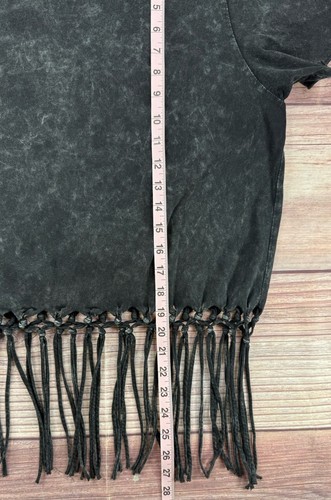 Affliction Damen XL Rock & Rodeo Strass Cropped Fransen Quaste Shirt - Bild 6 von 7
