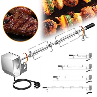 BBQ Grillspieß Set Elektrische Mit Motor Grillaufsatz Edelstahl Drehspieß DE