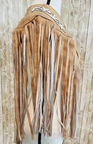 Mexican Cowboy Cape With Fringes Sz L/XL Capa Vaquera Mexicana Con Flecos - Picture 7 of 10
