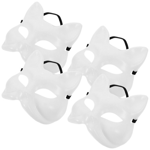 4 Pcs Mask Creativity Fuchs Kind Bemalbare Blankomasken Maskerade - Photo 10/12