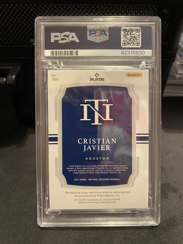 2021 national treasures Christian Javier Signature Patch Midnight Psa 9 - Picture 2 of 3
