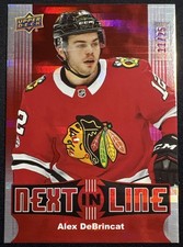 Alex DeBrincat /25 Rookie Next in Line Red Overtime 17-18 NL-5 Hockey Card. rookie card picture