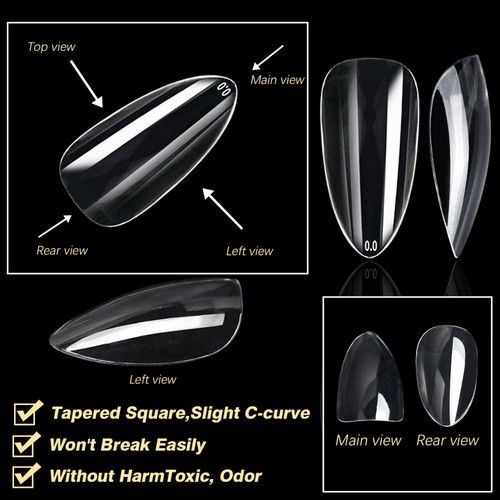 250-600Pcs/Box Soft Gel False Tips Box Ballet Coffin Almond Fake Nail Full Cover - Picture 11 of 26