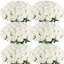 100-Piece Artificial Velvet & Silk Roses Flower Set