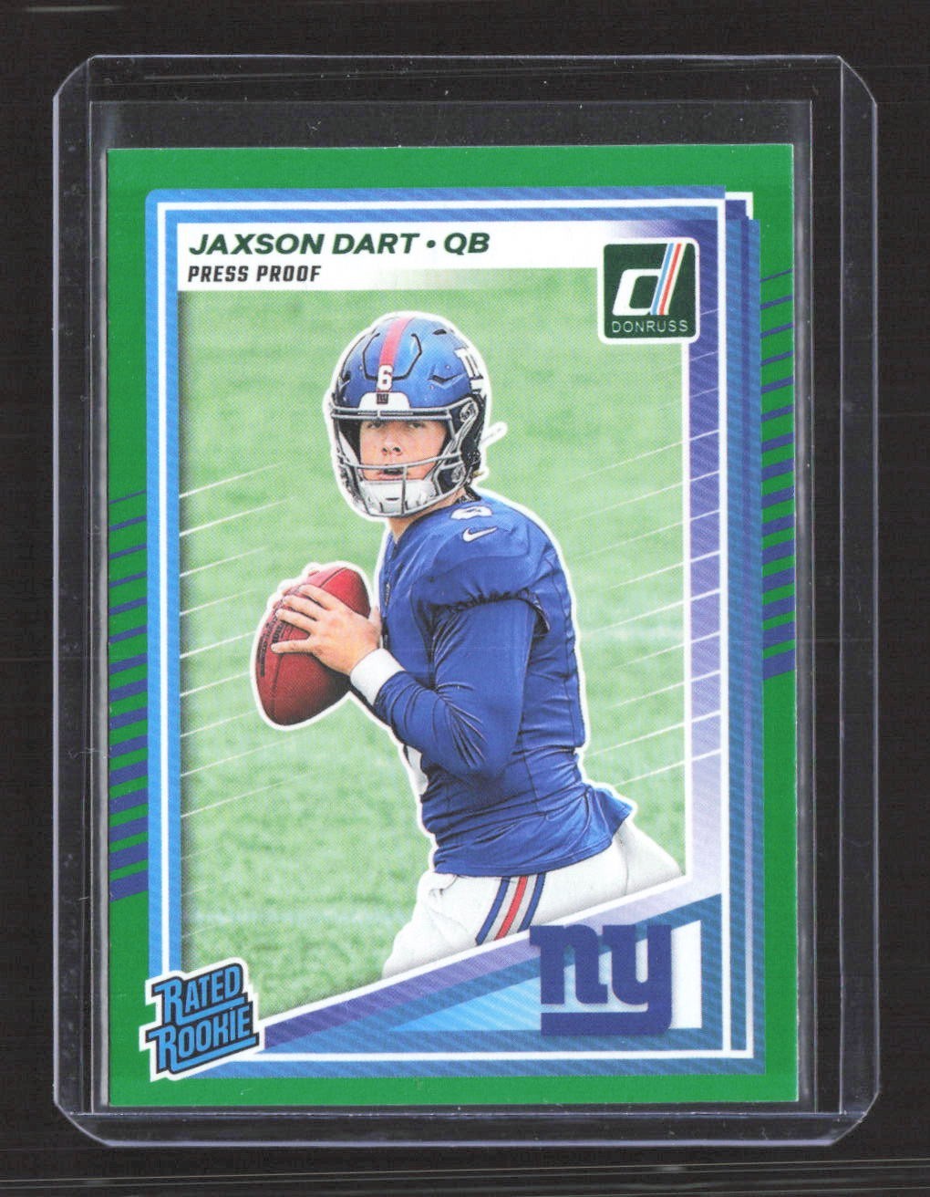 2025 Panini Donruss - Rated Rookie Jaxson Dart #400 Press Proof Green (RC) g5