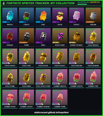 Fortnite Sprites / Geister - Any Sprites   RARE Mythic Burnt Peanut or other
