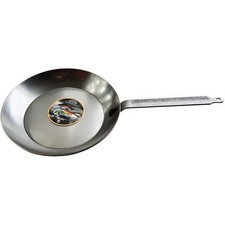 MATFER BOURGEAT BLACK STEEL ROUND FRYING PAN, 17.75" 062009