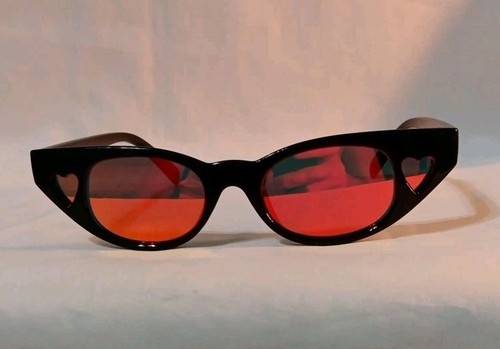 POP S390 Sunglasses Black Red Mirrored Blue Lenses 41□15-130 - Picture 2 of 4