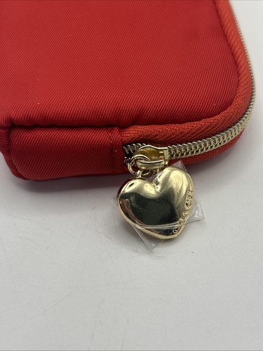 Coach Fragrance Love Heart Mini Bag Pouch Cosmetic Case Red Gold - Picture 3 of 5
