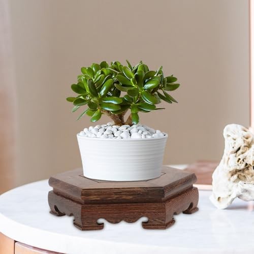 2pcs Small Wood Plant Stand Chinese Style Planter Pedestal Flower Pot Display - Picture 5 of 7