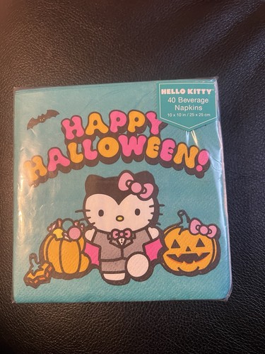 New Hello Kitty Halloween Beverage Napkins Party 40 Pack & Top Spiral Notebook - Picture 3 of 4
