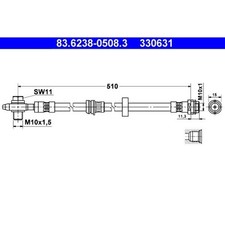ATE 83.6238-0508.3 Bremsschlauch für AUDI A2 8Z0