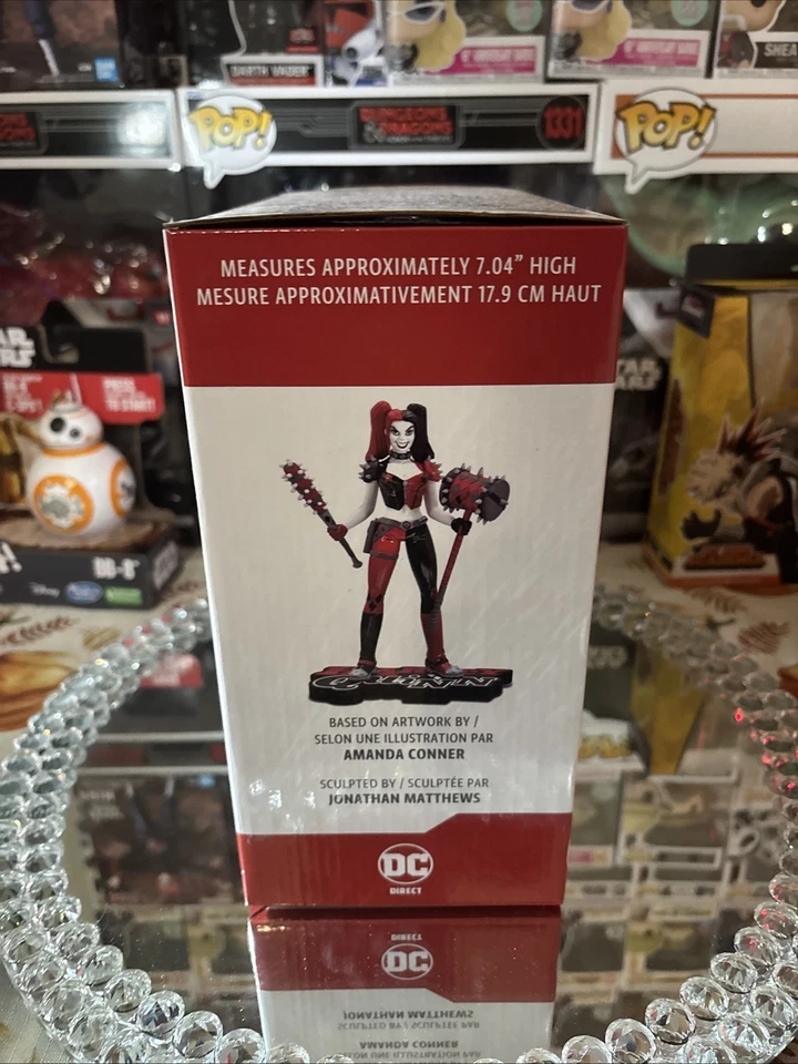 DC Direct Harley Quinn vermelho branco e preto por Amanda Connor 7,5 pol. Estátua - Imagem 4 de 4