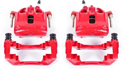 Power Stop Front S1138 Pair of High-Temp Red Powder Coated Calipers For BMW 3,BM