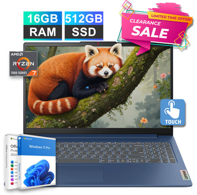 NEW Lenovo Slim 3 Business Laptop 15.6 AMD Ryzen 7 16GB RAM 512GB SSD Office2024