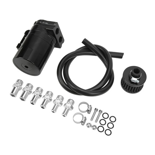 ˘Black Car Oil Catch Can Internal Baffle Dual Chamber Filter Aluminium Alloy - Picture 6 of 12